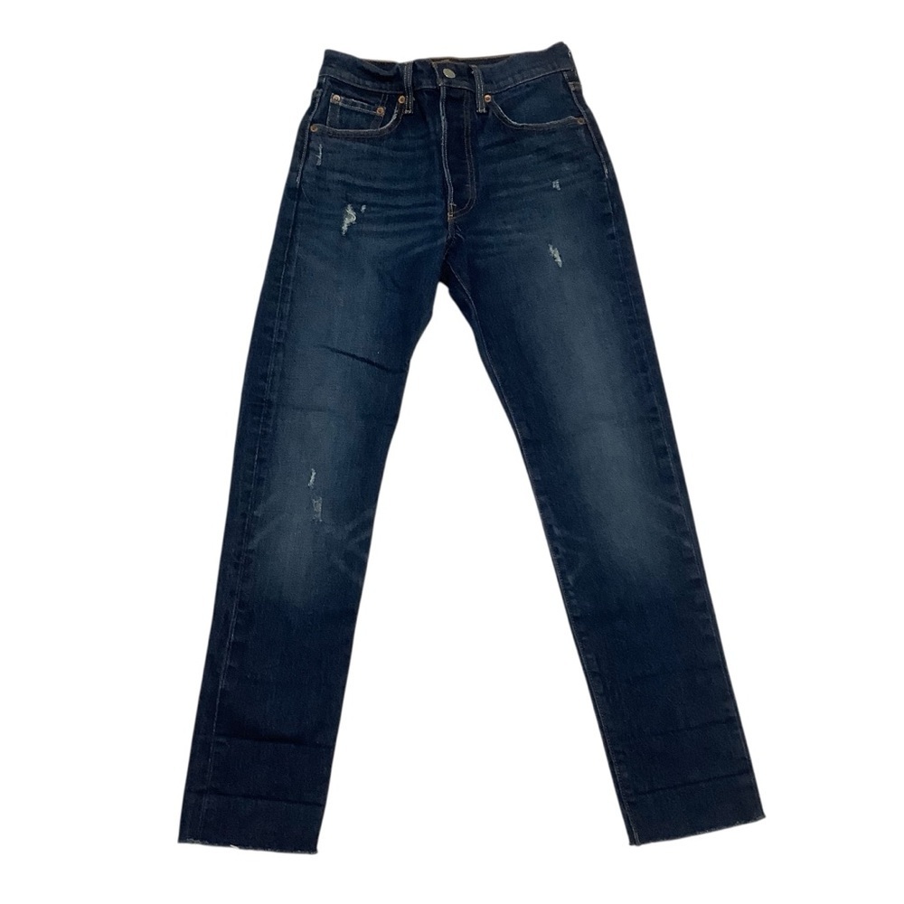 Levi’s 501 Distressed Jeans Sz 24S Dark Blue Wash